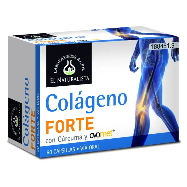 El Natural Colageno Forte Con Curcuma y Ovomet 60 Capsulas