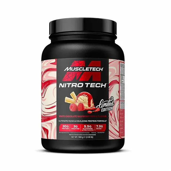 Nitro-Tech, Белый шоколад с малиновой рябью — 908 г
