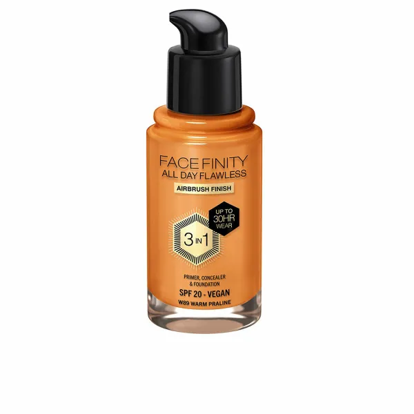 Max Factor Face Finity All Day Flawless 3in1 Foundation SPF 20 (W89 Warm Praline) 30 ml