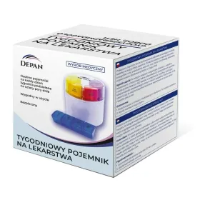 Pillbox with Compartments Depan HELBO White Transparent ABS 9 x 9 x 10 cm (7 Pieces)
