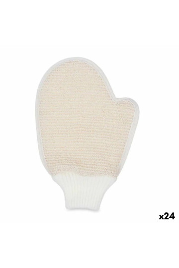 Bath Mitten Adjustable White Beige (24 Units)