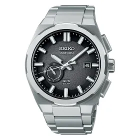 Vīriešu Pulkstenis Seiko ASTRON Mod. SOLAR GPS Sudrabains