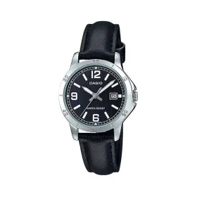 Laikrodis moterims Casio LADY DATE, LEATHER - BLACK (Ø 35 mm)