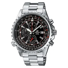 Vīriešu Pulkstenis Casio EF-527D-1AVEF Melns Pelēks Sudrabains