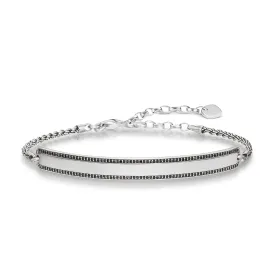 Браслеты унисекс Thomas Sabo LBA0009-643-11 Серебристый Чёрный 19 cm 15-18 cm