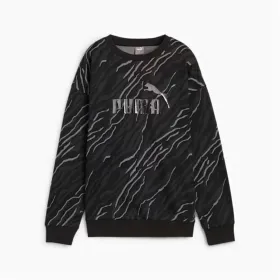 Sieviešu Sporta Krekls bez Kapuča Puma Essentials+ Animal Aop Crew Fl Mujer Melns