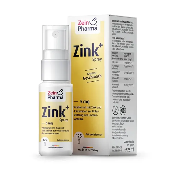 Zinc+ Spray, 5mg (Pineapple)