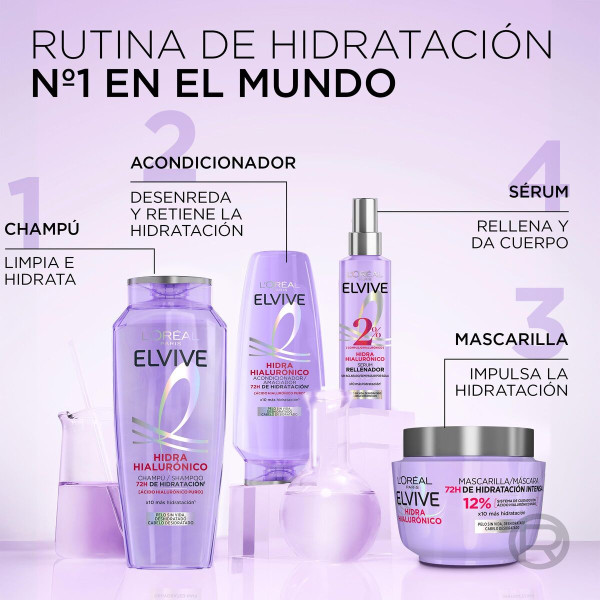Shampoo L'Oreal Make Up ELVIVE HIDRA HIALURÓNICO 1 L