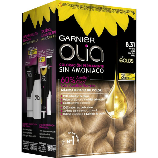Dye No Ammonia Garnier Olia Honey Blonde Nº 8,31 Rubio Miel Lote (1 Unit)