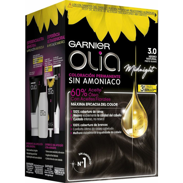Dye No Ammonia Garnier Olia Nº 3,0-Negro (1 Unit)