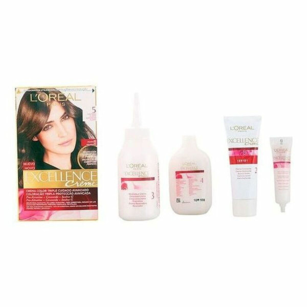 Permanent Dye L'Oreal Make Up EXCELLENCE Nº 5-Castano Claro 192 ml