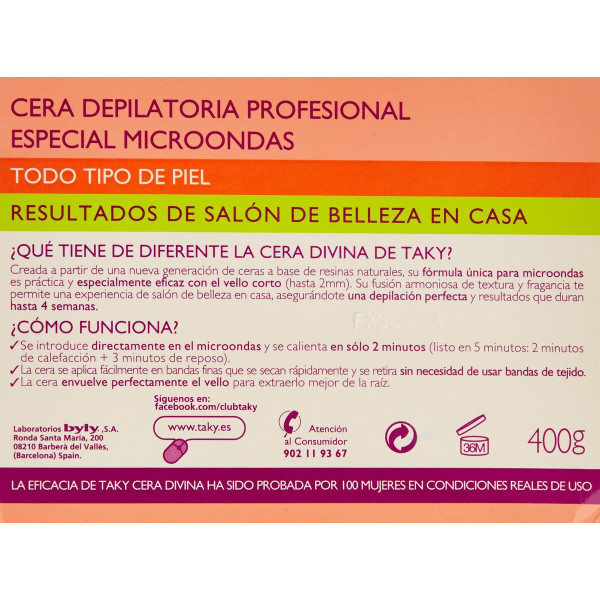 Body Hair Removal Wax Taky Sensaciones 400 g