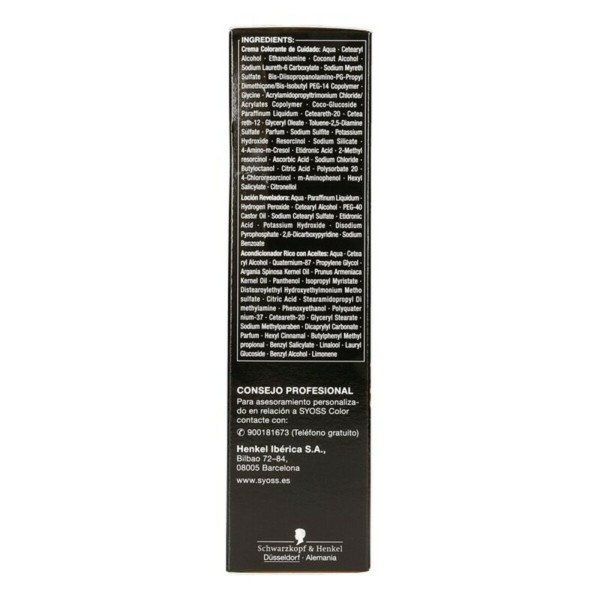 Permanent Dye Syoss Olio Intense Natural Blonde Nº 7,10 Platinum Blonde Nº 7.10-Rubio Natural