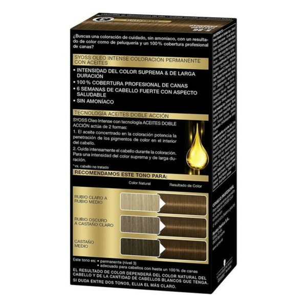 Permanent Dye Syoss Olio Intense Caramel Brown Nº 5,86 Platinum Blonde Nº 5.86-Castano Caramelo