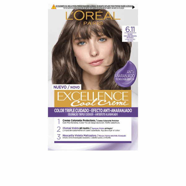 Permanent Colour Creme L'Oreal Make Up Excellence Cool Creme 6.11-rubio oscuro ceniza Nº 6.11-Rubio Oscuro Ceniza Nº 6.11-Rubio 