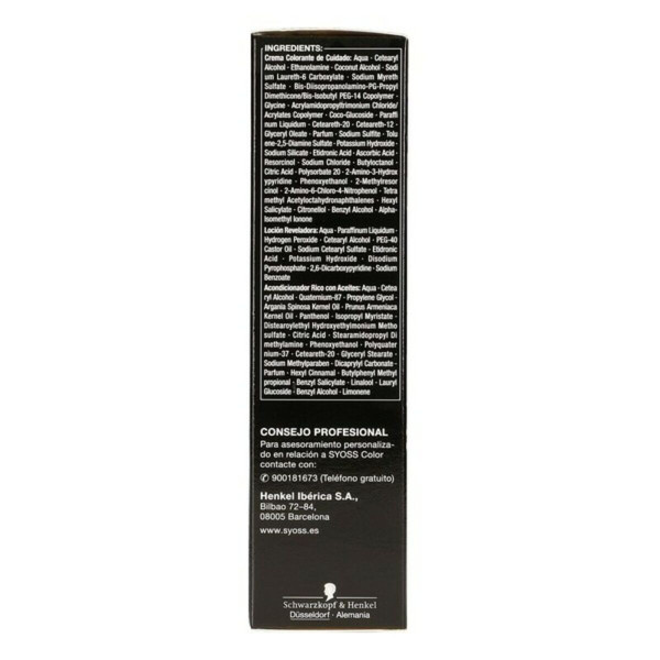 Permanent Dye Syoss Olio Intense Honey Blonde Nº 8,60 Platinum Blonde Nº 8.60-Rubio Miel