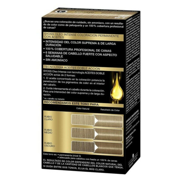 Permanent Dye Syoss Olio Intense Beige Blonde Nº 8,05 Platinum Blonde Nº 8.05-Rubio Beige
