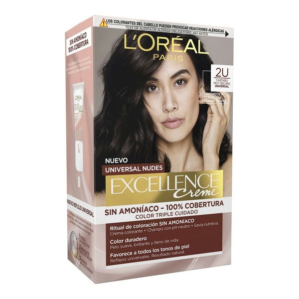 Dye No Ammonia L'Oreal Make Up Excellence 2u-darkest brunette Nº 2u-Darkest Brunette (5 Units)