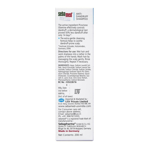 Anti-dandruff Shampoo Sebamed Cuidado Capilar 200 ml