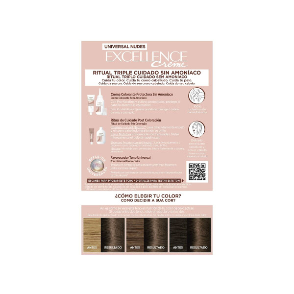Permanent Dye L'Oreal Make Up Excellence Light Brown Nº 5u-Light Brown (5 Units)