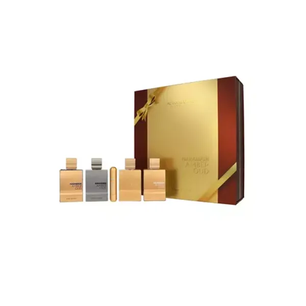 Set Al Haramain Amber Oud Collection 4 x 60ml - Amber Oud Gold Edition + Amber Oud Bleu Edition + Amber Oud White Edition + Ambe