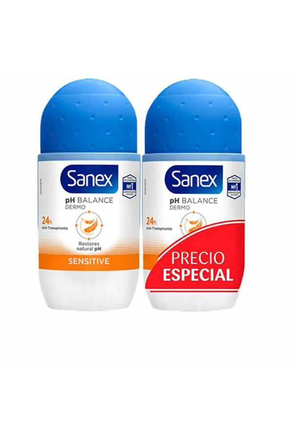 Roll-On Deodorant Sanex Sensitive 2 x 50 ml