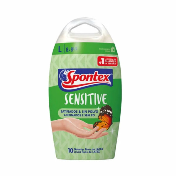 Spontex Latex Sensitive Satin Powder Free Gloves Size L