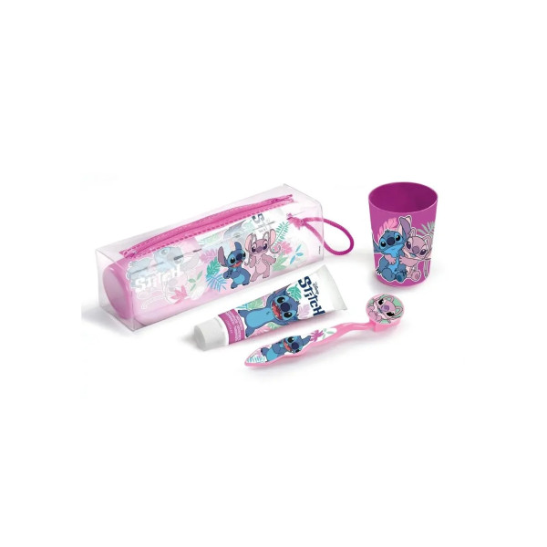 Disney Neceser Stitch Bucal Denttifrico Cepillo Dental Vasito