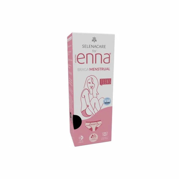 Enna Teens Menstrual Hipster Brief Size 158 Black Moderate Flow