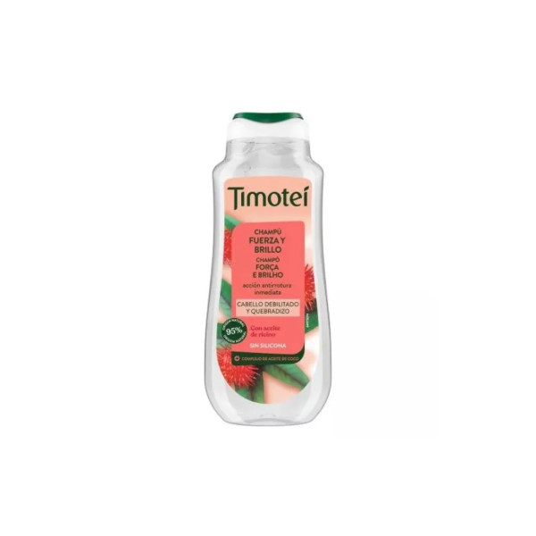 Timotei Champú Fuerza y Brillo Con Aceite De Ricino y Coco Para Cabello Débil y Quebradizo 300ml