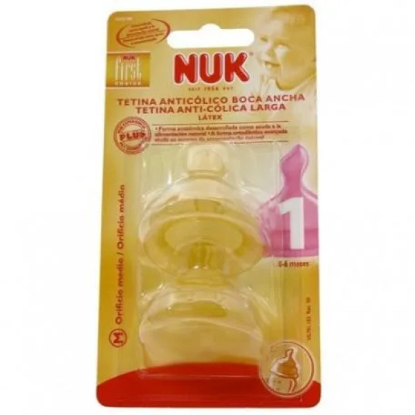 Tetina Ancha First Choice 1 M Latex 2 Unidades Nuk
