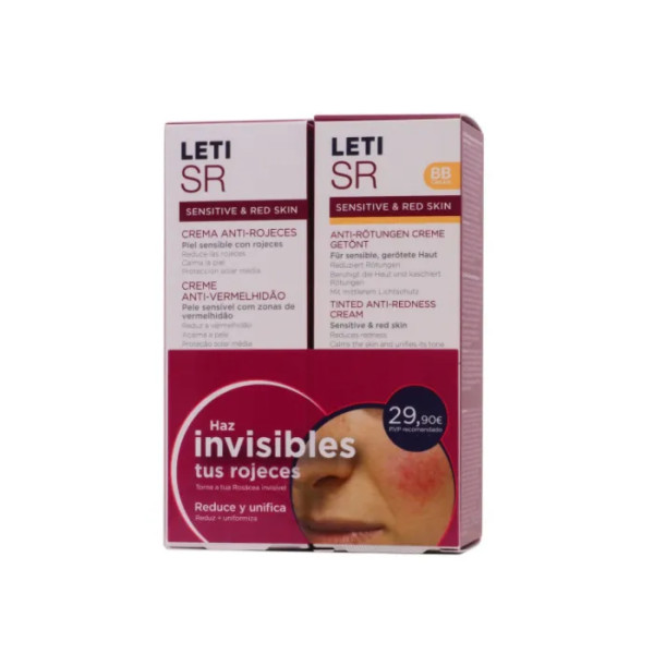 Leti Sr Anti Redness Cream SPF20 40ml+BB Cream Anti Redness Cream With Colour SPF20 40ml Set 2 Pieces 