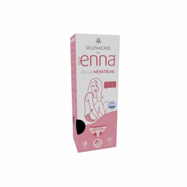 Enna Teens Menstrual Hipster Brief Size 164 Black Moderate Flow