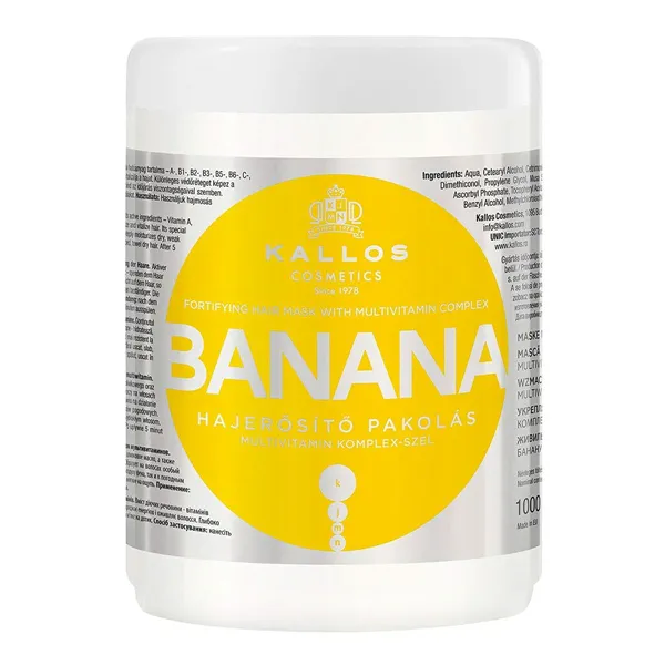 Toitev juuksemask Kallos Cosmetics Banana 1 L