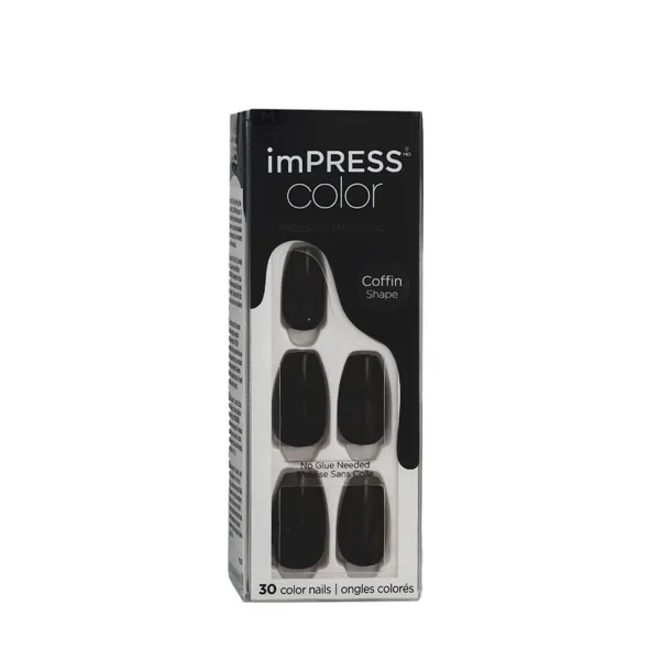 Kunstküüned Kiss imPRESS color Must 30 Tükid, osad (30 Ühikut)