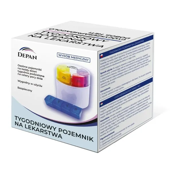 Pillbox with Compartments Depan HELBO White Transparent ABS 9 x 9 x 10 cm (7 Pieces)
