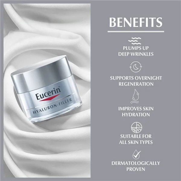 Ночной антивозрастной крем Eucerin Hyaluron Filler 50 ml