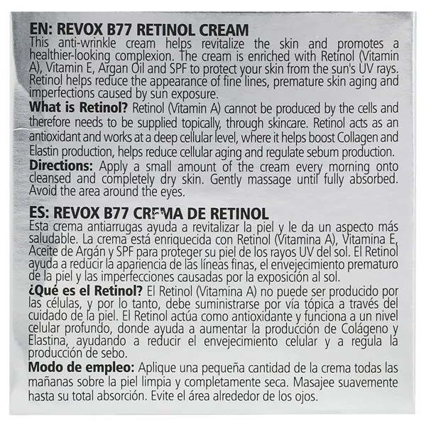 Day Cream Revox B77 Retinol Spf 20 50 ml