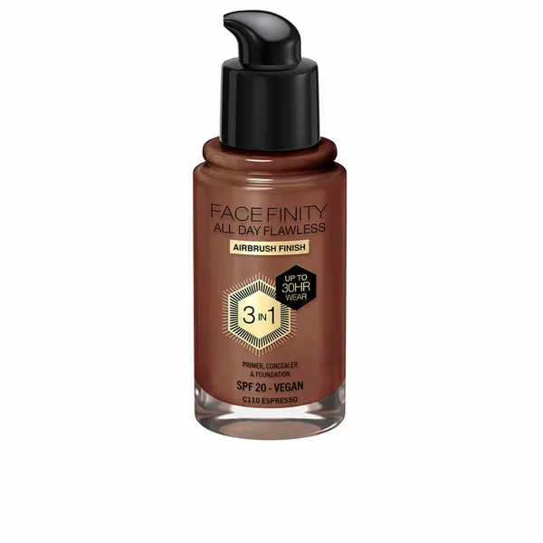 Meigi aluskreem Max Factor Face Finity All Day Flawless Nº C110 Espresso C110-Espresso Spf 20 30 ml 3-in-1