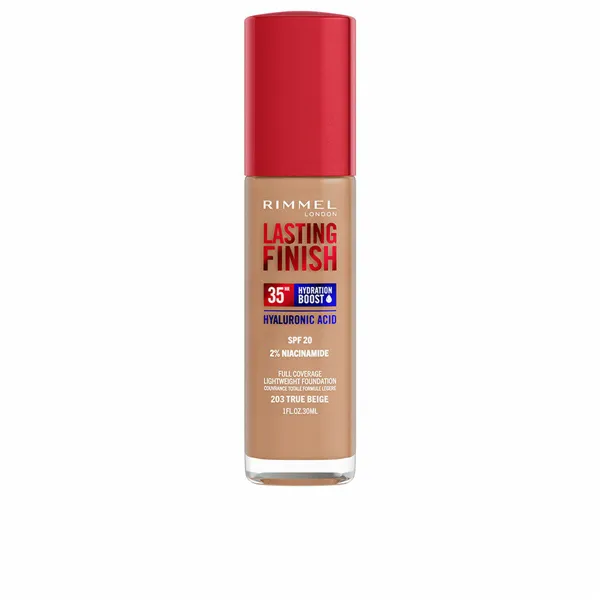 Pohjameikkivoide Rimmel London Lasting Finish Nº 203 True Beige Nº 203-True Beige Spf 20 30 ml
