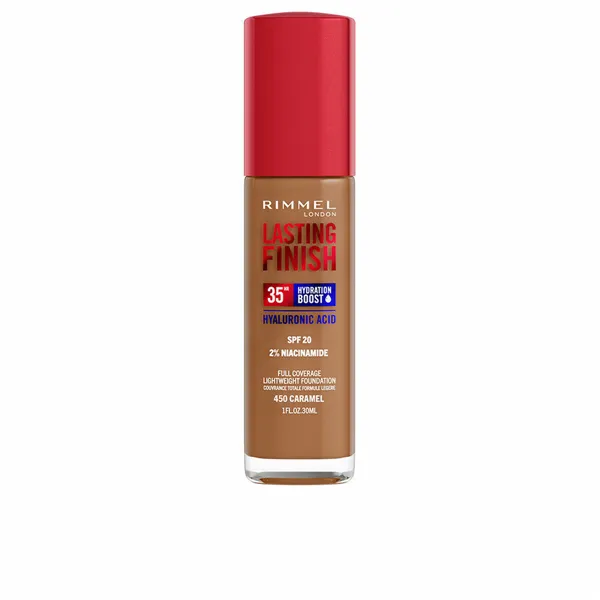 Crème Make-up Base Rimmel London Lasting Finish Nº 450 Caramel Nº 450-Caramel Spf 20 30 ml