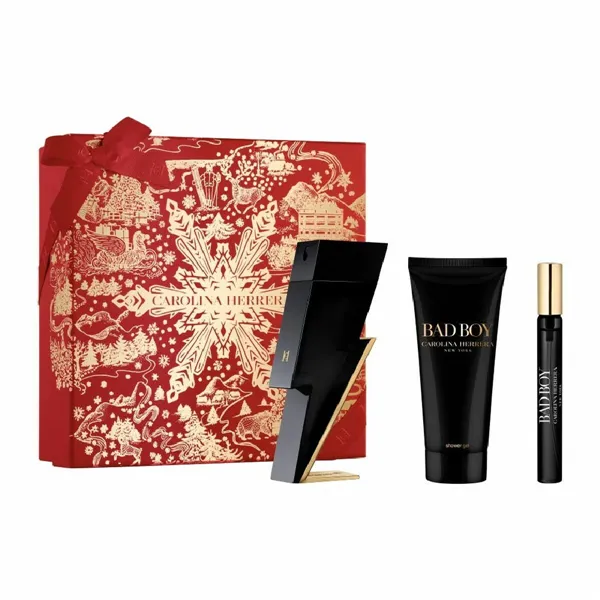 Meeste parfüümi komplekt Carolina Herrera BAD BOY EDT 3 Tükid, osad