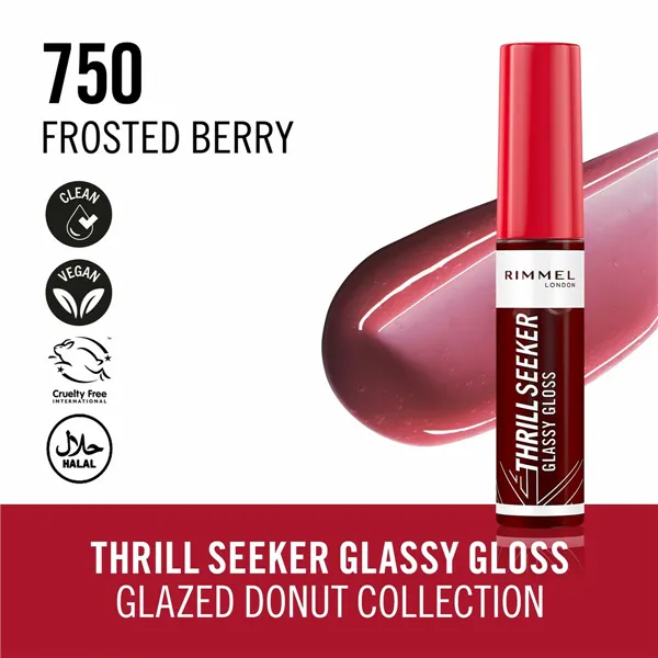 Lūpu spīdums Rimmel London THRILL SEEKER Nº 750-Frosted Berry 6 ml