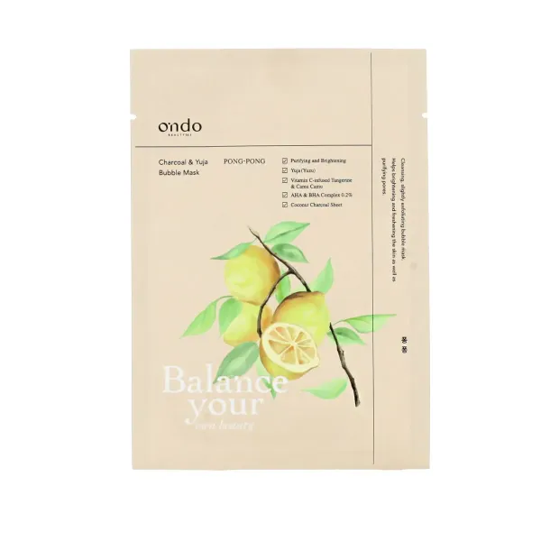 Šveičianti kaukė Ondo Beauty 36.5 CHARCOAL & YUJA 25 ml