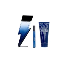 Meeste parfüümi komplekt Carolina Herrera BAD BOY Cobalt 3 Tükid, osad