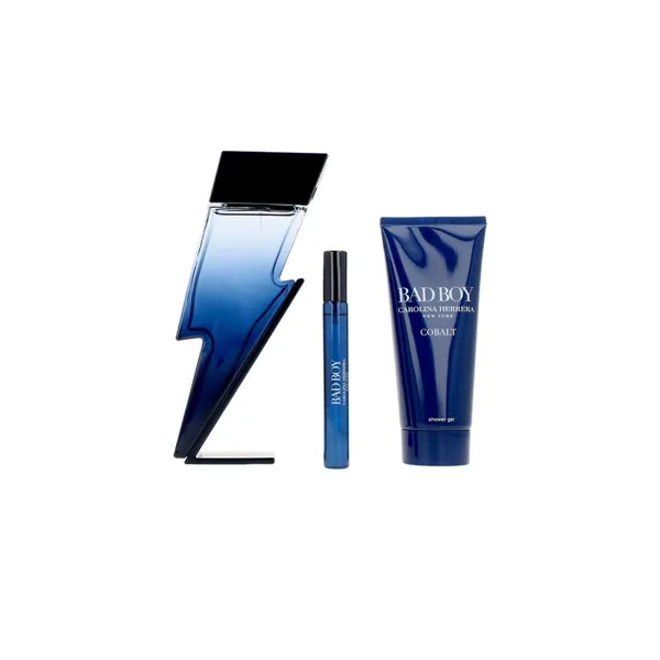 Meeste parfüümi komplekt Carolina Herrera BAD BOY Cobalt 3 Tükid, osad
