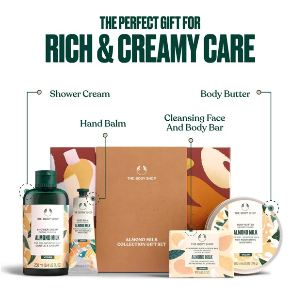 Naisten kosmetiikkasetti The Body Shop ALMOND MILK