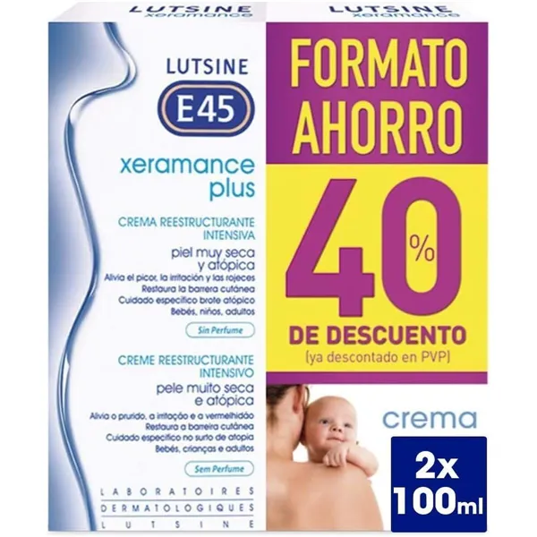 Ķermeņa krēms Lutsine E45 XERAMANCE PLUS 100 ml 2 gb.