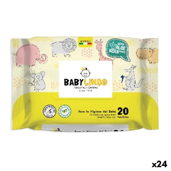 Moist Wipes Baby Lindo Aloe Vera (24 Units)