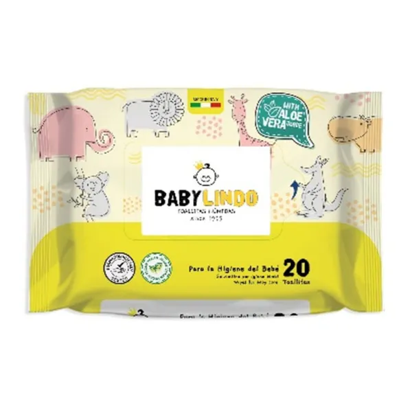 Moist Wipes Baby Lindo Aloe Vera (24 Units)